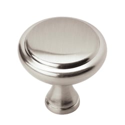 Amerock E Trad Round Cabinet Knob 1-1/4 in. D Satin Nickel 6 pk