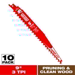 Diablo Demo Demon 9 in. Carbide Tipped Pruning & Clean Wood Reciprocating Saw Blade 3 TPI 10 pk