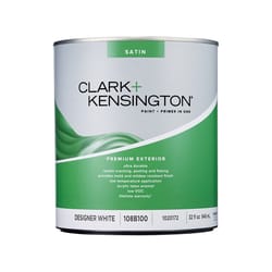 Clark+Kensington Satin Designer White House & Trim Paint & Primer Exterior 1 qt