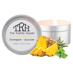 The Rustic House Silver Cilantro/Pineapple Scent Travel Candle 4 oz