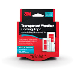 3M Clear Silicone Weather Sealing Tape For Windows 30 ft. L X 0.25 in.