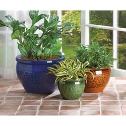 Summerfield Terrace Ceramic 3 Round Flower Pots Planter Set Assorted