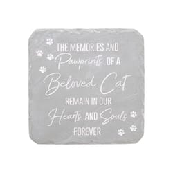 Pavilion Stones with Stories Gray Cement/Stone 7.75 in. H Beloved Cat Stepping Stone