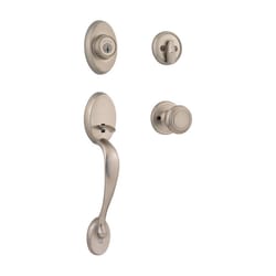 Kwikset SmartKey Chelsea/Cameron Satin Nickel Entry Handleset KW1 1-3/4 in.