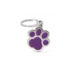 MyFamily Classic Purple Paw Metal Pet Tags Large