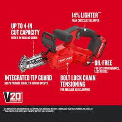 Craftsman V20 CMCCS320D1 6 in. 20 V Battery Pruning Saw Kit (Battery & Charger)