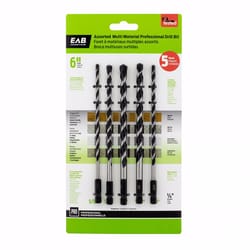 Exchange-A-Blade 6 in. L High Speed Steel Professional Drill Bit Set 5 pk