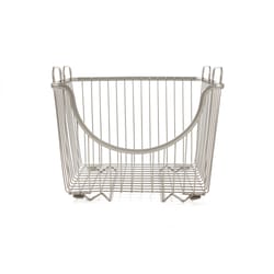 Spectrum Ashley 11 in. L X 12.75 in. W X 10.8 in. H Silver Stacking Basket