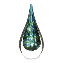 Accent Plus 10 in. H X 2.5 in. W X 4.5 in. L Blue/Green Teardrop Glass Statue