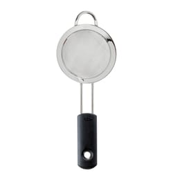 OXO Good Grips Silver/Black Stainless Steel Strainer