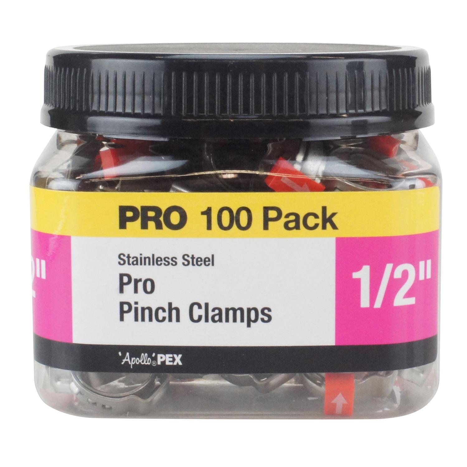 Apollo 1/2 in. Stainless Steel PEX Barb Pro Pinch Clamp Jar (100-Pack)