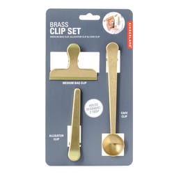 Kikkerland Design Gold Stainless Steel Clip Set
