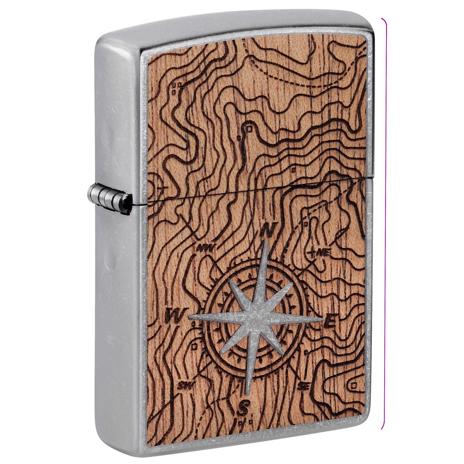Zippo Silver Woodchuck Compass Lighter 2.88 oz 1 pk Mfr