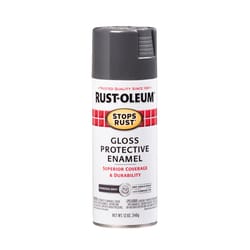 Rust-Oleum Stops Rust Gloss Charcoal Gray Protective Enamel Spray Paint 12 oz