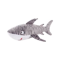 Pet Shop by Fringe Studio Gray/White Plush Tiger Shark Dog Toy Large 1 pk