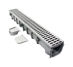 NDS Pro Series 39-1/2 in. Gray Rectangle Polyethylene Channel Grate and Drain Kit