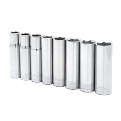 Crescent Assorted Sizes X 1/2 in. drive Metric 6 Point Deep Well Socket Set 8 pc