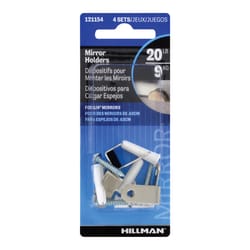 HILLMAN Silver Hidden Mirror Holder 20 lb 2 pk