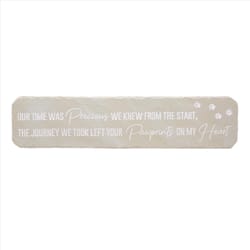 Pavilion Stones with Stories Cream/Gray Cement/Stone 3.75 in. H Pawprint Stepping Stone