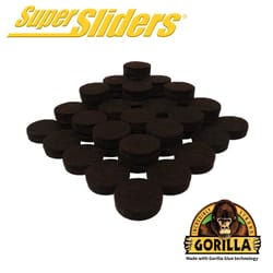 Super Sliders Gorilla Glue Brown 1 in. Adhesive Felt Sliders 48 pk