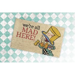 Entryways 18 in. W X 30 in. L Multicolored Mad Hatter Coir Door Mat