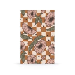 Denik 5 in. W X 8 in. L Sewn Bound Multicolored Checks and Flowers Notebook