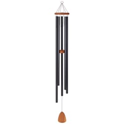 Wind River Festival Black Aluminum/Wood 60 in. Wind Chime