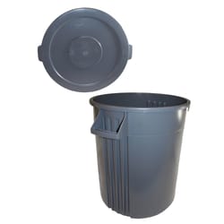 Impact Gator 32 gal Gray Plastic Garbage Can Lid Included Animal Proof/Animal Resistant