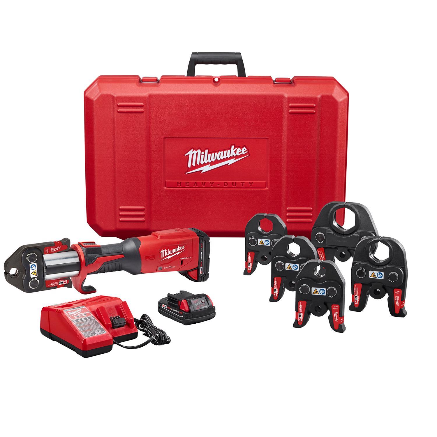 Photos - Tool Kit Milwaukee M18 7/8 in. Press  14.17 in. L Black/Red 10 pc 2922-22 