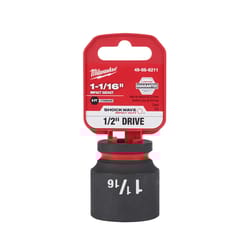 Milwaukee Shockwave 1-1/16 in. X 1/2 in. drive SAE 6 Point Standard Impact Socket 1 pc