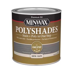Minwax PolyShades Semi-Transparent Satin Slate Oil-Based Stain/Polyurethane Finish 0.5 pt