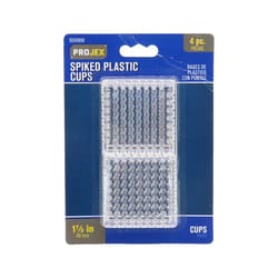 Projex Plastic Spiked Caster Cup Clear Square 1-7/8 in. W X 1-7/8 in. L 4 pk