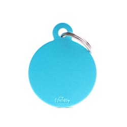 MyFamily Basic Light Blue Circle Aluminum Dog Pet Tags Large