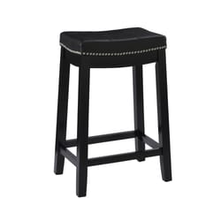 Linon Home Decor Black Polyurethane Barstool 24 in.