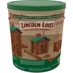 Lincoln Logs 100th Anniversary Tin Build Toy Brown/Green 111 pc