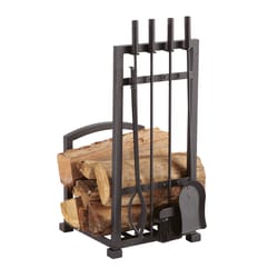 Pleasant Hearth Black Steel Log Rack