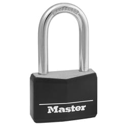 Master Lock Lock With Cover 1-9/16" 1/4" Dia. 1-1/2" Black