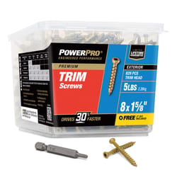 HILLMAN Power Pro No. 8 X 1-5/8 in. L Star Bronze Ceramic Coarse Screws 829 pk