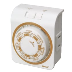 Woods Indoor Mechanical Outlet Timer 125 V White