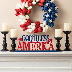 Glitzhome Patriotic God Bless America Table Decor Iron/MDF 1 pk