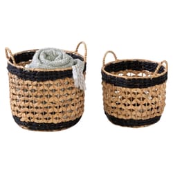 Honey Can Do Black/Sand Woven Nesting Basket Set