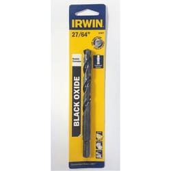 Irwin 27/64 in. X 5-3/8 in. L High Speed Steel Jobber Length Drill Bit Reduced Round Shank 1 pc