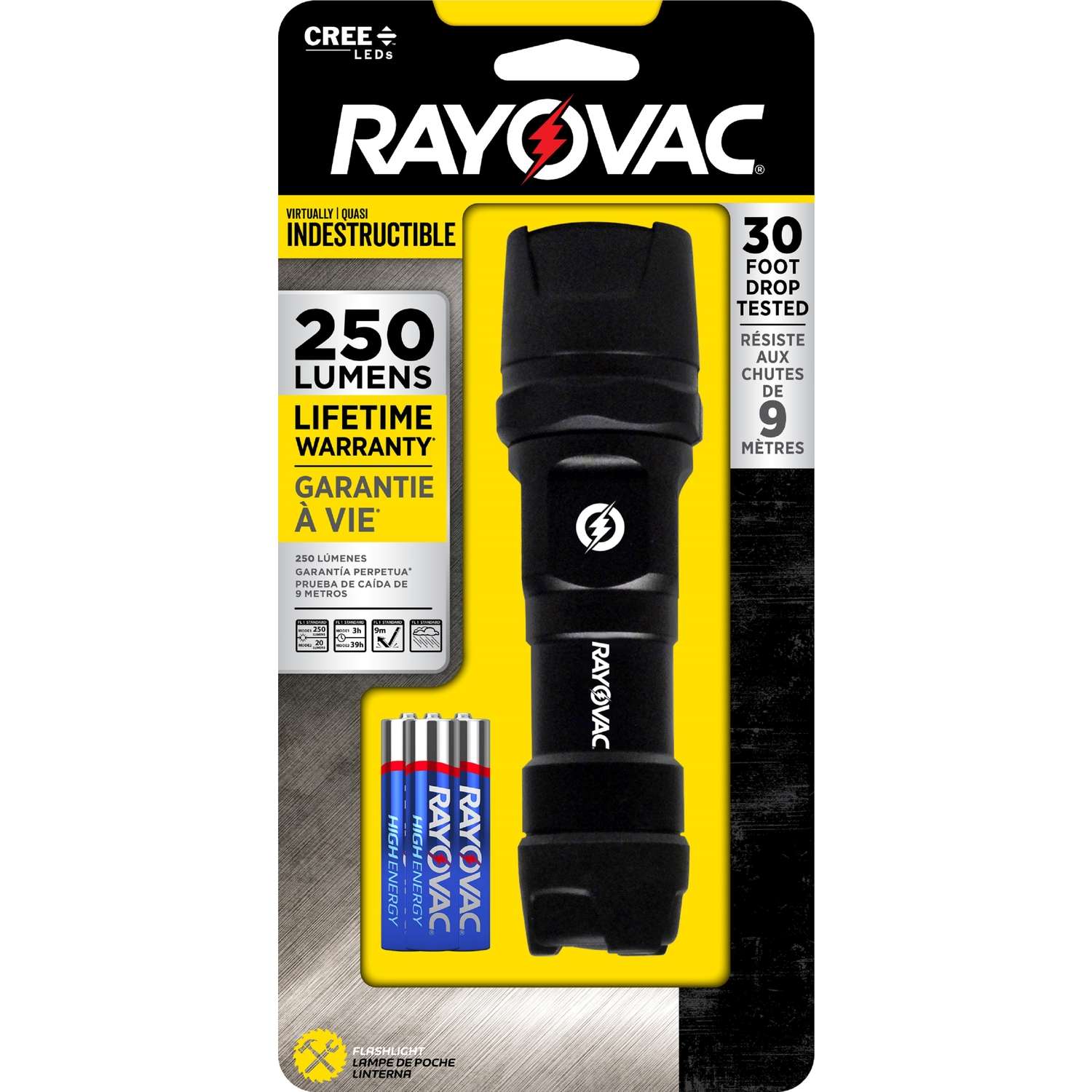Rayovac Workhorse Pro 250 lm Black LED Flashlight AAA Battery Ace