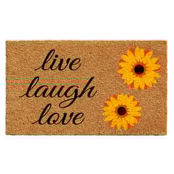 Home & More 2 ft. W X 3 ft. L Multi-color Sunflower Live Laugh Love Coir Door Mat