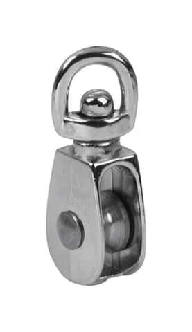Baron 1 in. D Electro-Plated Iron Swivel Eye Single Eye Pulley Baron 1 in. D Electro-Plated Iron Swivel Eye Single Eye Pulley