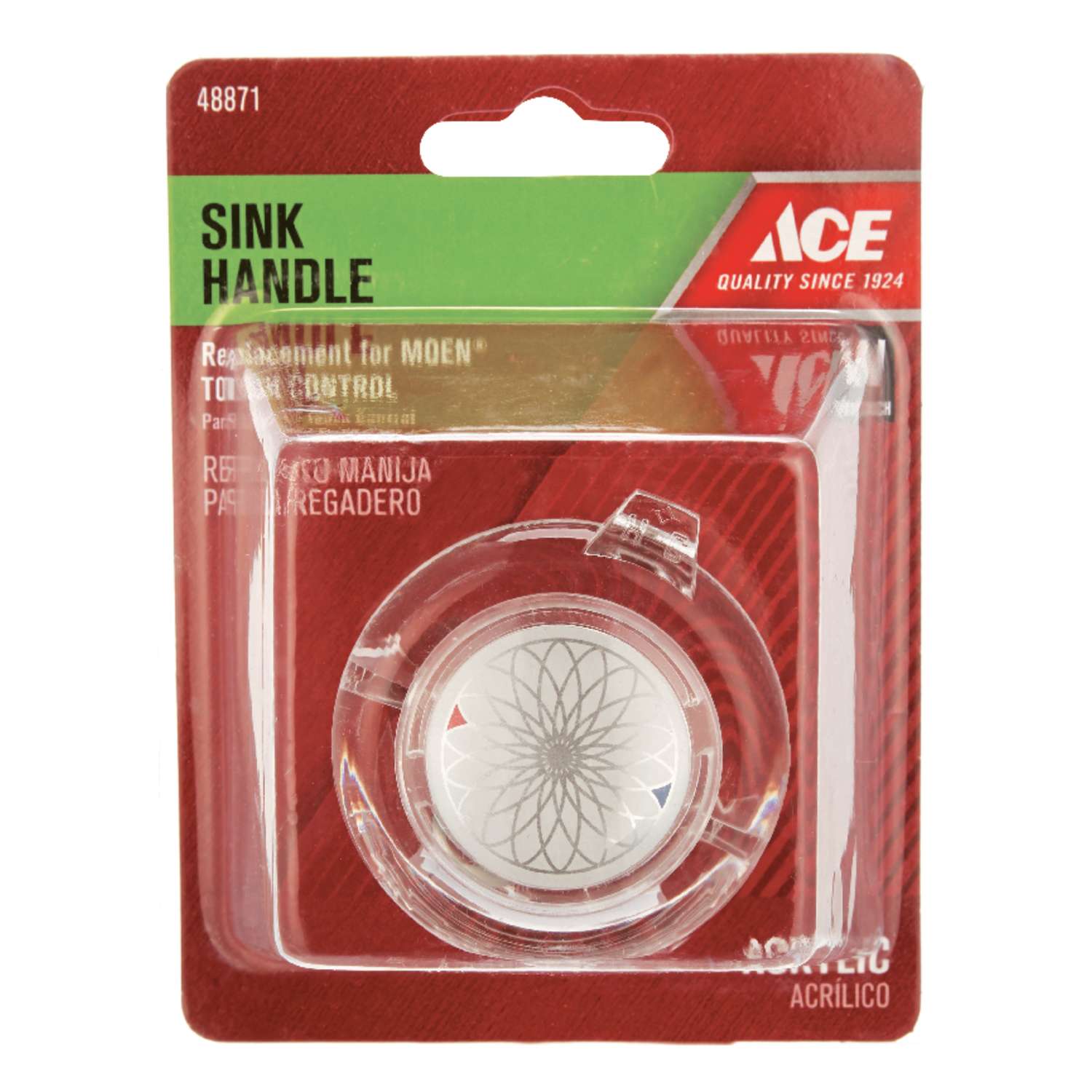 Ace Knob Clear Acrylic Single Faucet Handles For Moen Bathroom Faucets