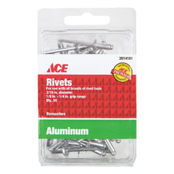 Ace 3/16 in. D X 1/4 in. Aluminum Rivets Silver 50 pk