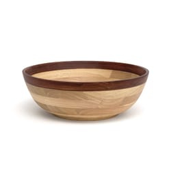 Lipper International Natural Rubberwood Two-Tone Salad Bowl 12 in. D 1 pc