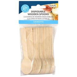 R&M International Brown Birch Wood Disposable Wood Spoon