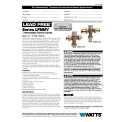 Watts LFMMV 1/2 in. FNPT Brass Mixing Valve 1/2 in. FNPT 1 pk